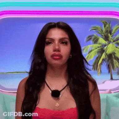 Woman In Red Top In Tropical Background GIF