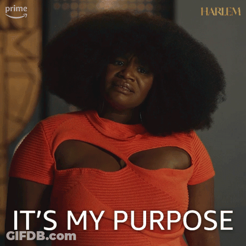 Woman In Red Top Says Its My Purpose GIF