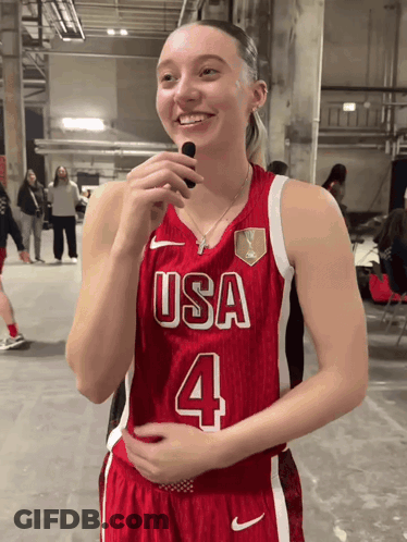 Woman In Red USA Jersey Number 4 GIF
