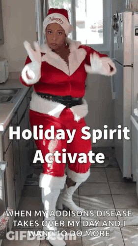 Woman In Santa Costume Dancing GIF