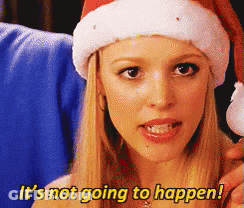 Woman In Santa Hat Says It's Not Going To Happen GIF