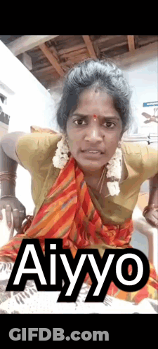 Woman In Sari Making Funny Face Saying Aiyyo GIF