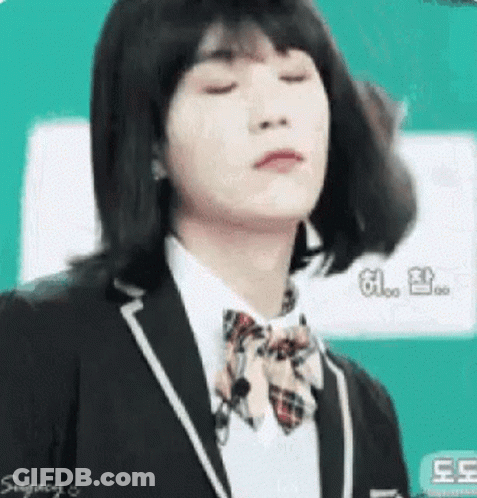 Woman In School Uniform Making Funny Face GIF