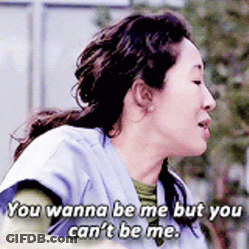 Woman In Scrub Top Says You Wanna Be Me But You Can't Be Me GIF