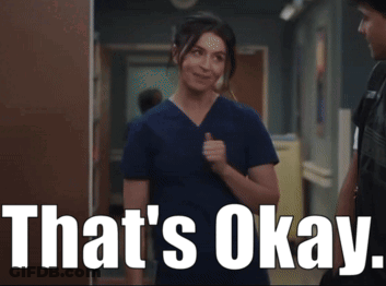 Woman In Scrubs Says That's Okay To Man GIF