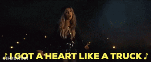 Woman In Sequined Dress Singing I Got A Heart Like A Truck GIF