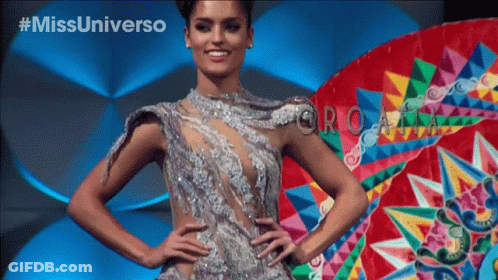 Woman In Silver Dress Miss Universo GIF