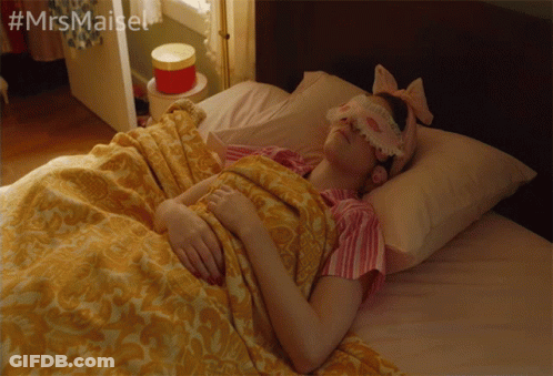 Woman In Sleep Mask Lying In Bed #Mrsmaiset GIF