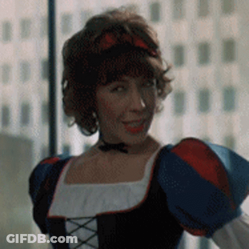 Woman In Snow White Costume Smiling GIF