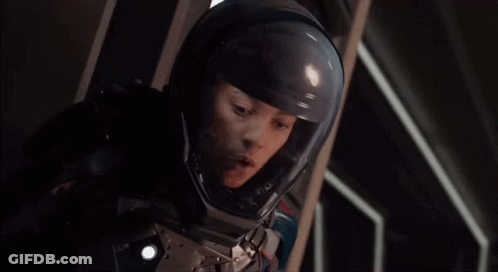 Woman In Space Suit And Helmet GIF