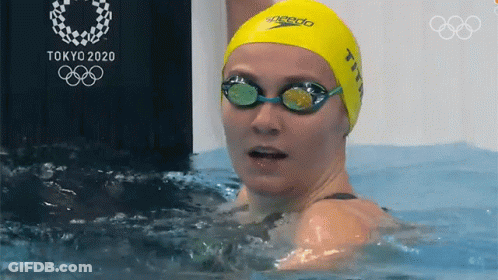 Woman In Speedo Swim Cap Swimming GIF