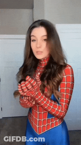 Woman In Spider-Man Costume GIF