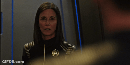 Woman In Star Trek Uniform Saying What The Hell GIF