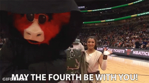 Woman In Star Wars Costume Says May The Fourth Be With You GIF