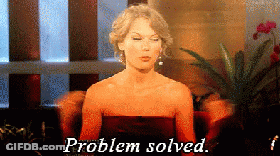 Woman In Strapless Dress Saying Problem Solved GIF