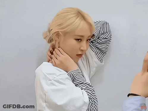 Woman In Striped Shirt Being Held GIF