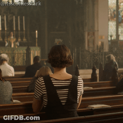 Woman In Striped Shirt Church @Itsscottiesstark GIF