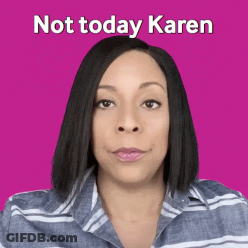 Woman In Striped Shirt Making Face Not Today Karen GIF