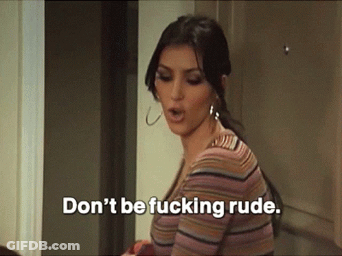 Woman In Striped Shirt Saying Don't Be Rude GIF