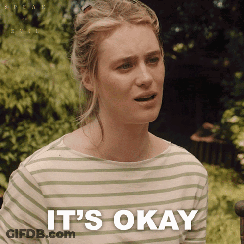 Woman In Striped Shirt Saying It's Okay GIF