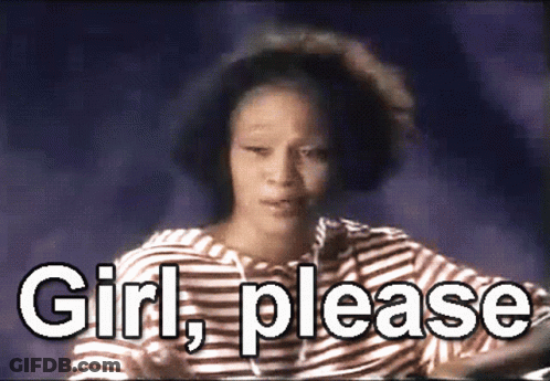 Woman In Striped Shirt Says Girl Please GIF