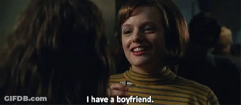 Woman In Striped Sweater Says I Have A Boyfriend GIF
