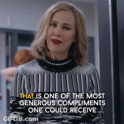 Woman In Striped Sweater Says Most Generous Compliment GIF