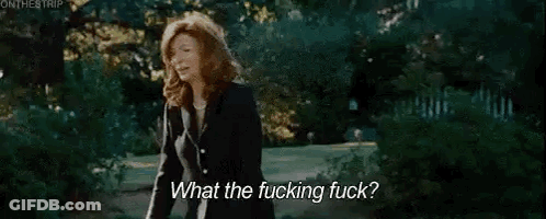 Woman In Suit Asking What The Fuck GIF