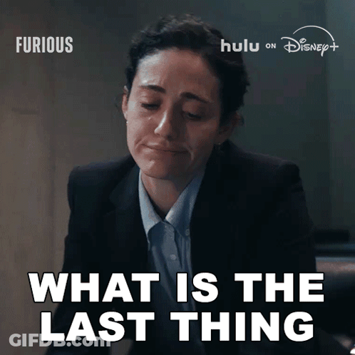 Woman In Suit Crying Saying What Is The Last Thing GIF