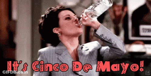 Woman In Suit Drinking Glass Cinco De Mayo GIF