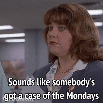 Woman In Suit Holding Paper Says Case Of Mondays GIF