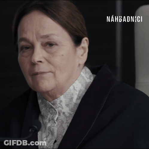 Woman In Suit In Front Of Microphone With Nahbadnici GIF