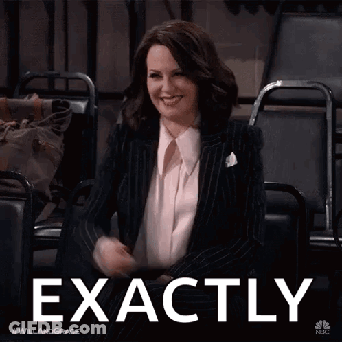 Woman In Suit Saying Exactly GIF