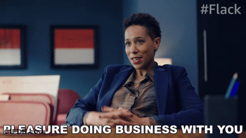 Woman In Suit Saying Pleasure Doing Business With You GIF