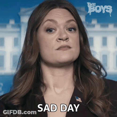 Woman In Suit Saying Sad Day At White House GIF