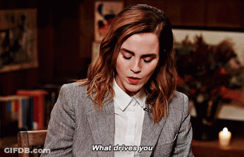 Woman In Suit Saying What Drives You GIF
