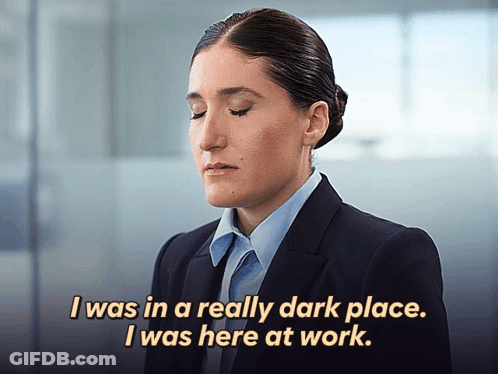 Woman In Suit Says Dark Place GIF