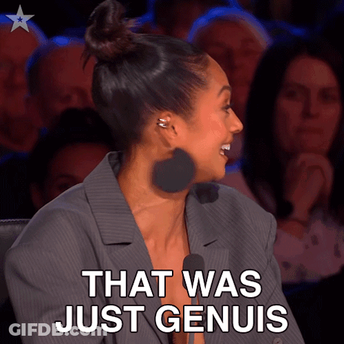Woman In Suit Says That Was Just Genius GIF