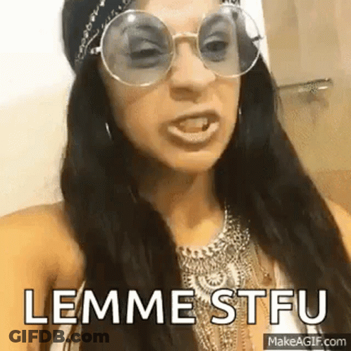Woman In Sunglasses And Bandana Making A Face GIF