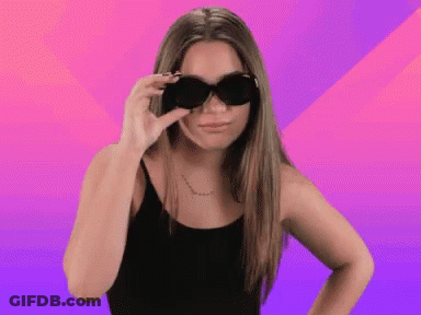 Woman In Sunglasses And Black Tank Pink Purple GIF