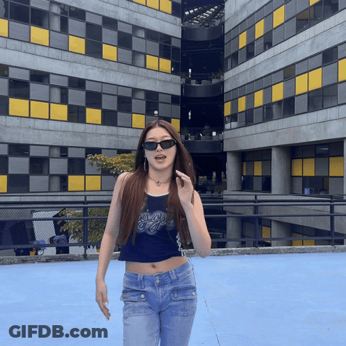 Woman In Sunglasses And Crop Top I Am A Girl GIF