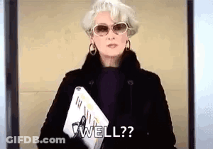 Woman In Sunglasses And Fur Coat Holding Laptop And Magazine Saying Well GIF