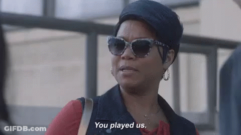 Woman In Sunglasses And Hat Saying You Played Us GIF