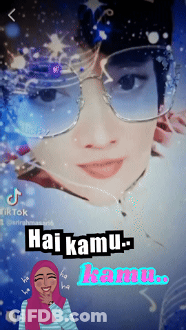 Woman In Sunglasses And Hijab Saying Hai Kamu GIF