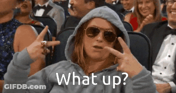 Woman In Sunglasses And Hoodie Saying What Up In Crowd GIF