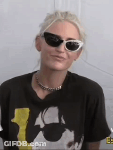 Woman In Sunglasses And Man Print T-Shirt GIF