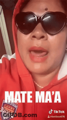 Woman In Sunglasses And Red Hoodie Saying Mate Ma A GIF