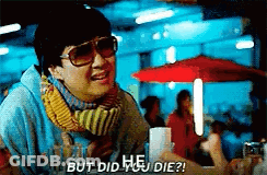Woman In Sunglasses And Scarf Saying But Did You Die GIF