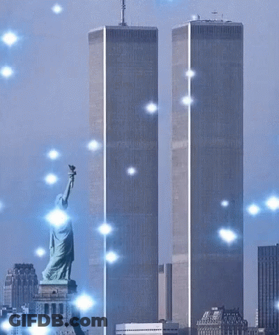 Woman In Sunglasses And White Shirt With American Flags GIF