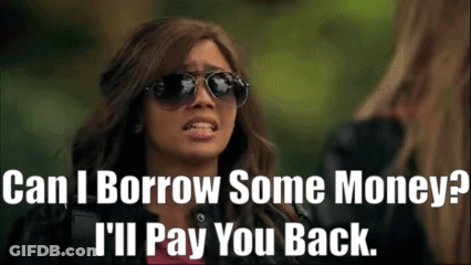 Woman In Sunglasses Asking To Borrow Money GIF